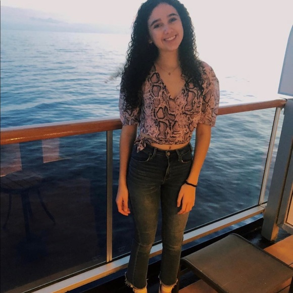 snake print wrap top - Picture 3 of 3